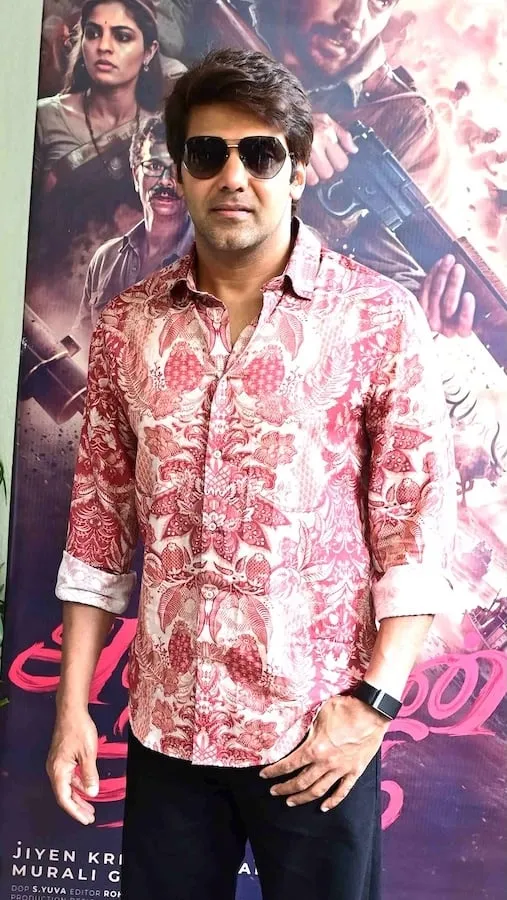 Arya at the Ananthan Kaadu Tamil pre-release event