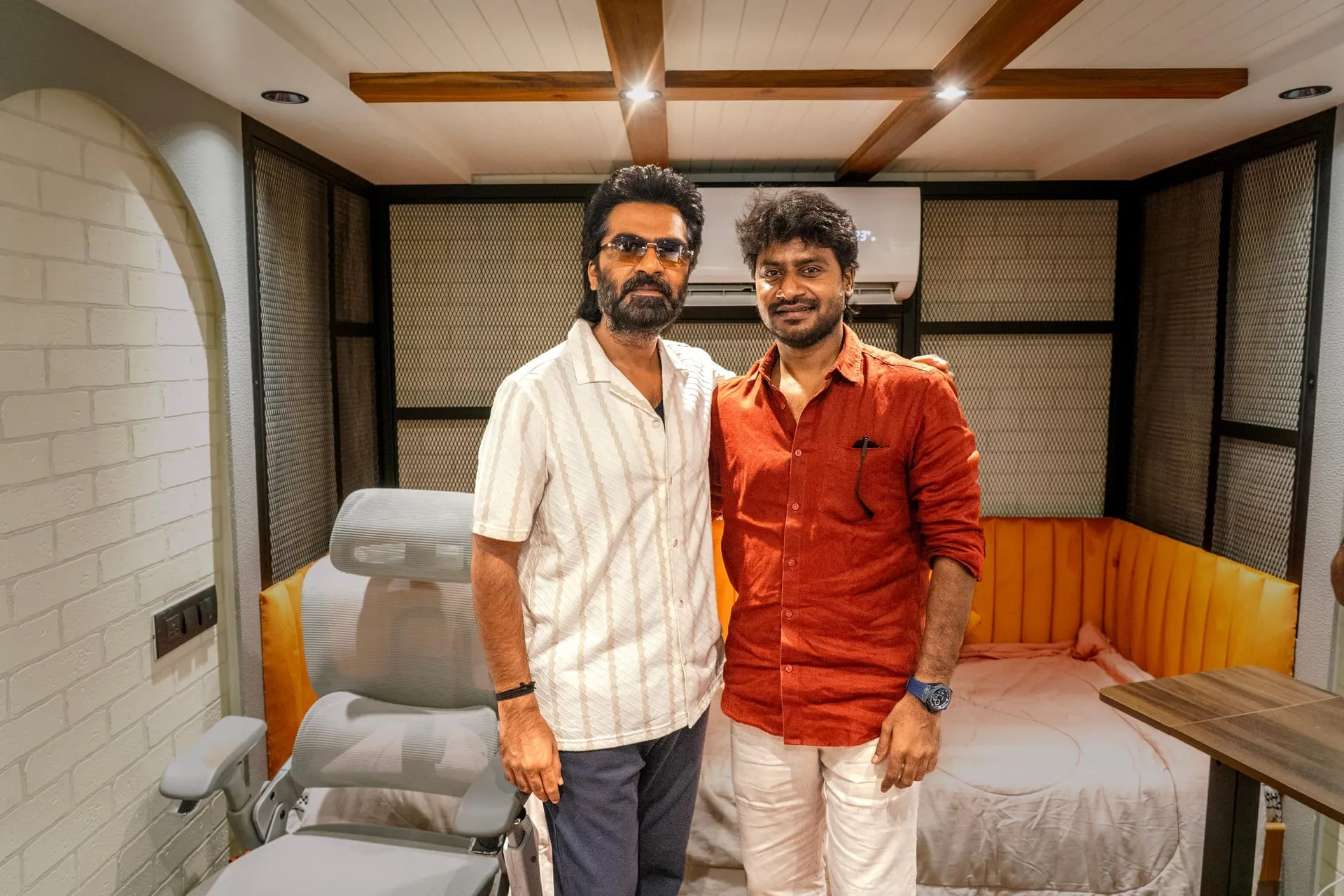 Silambarasan TR and Leo Sivakumar pose side by side