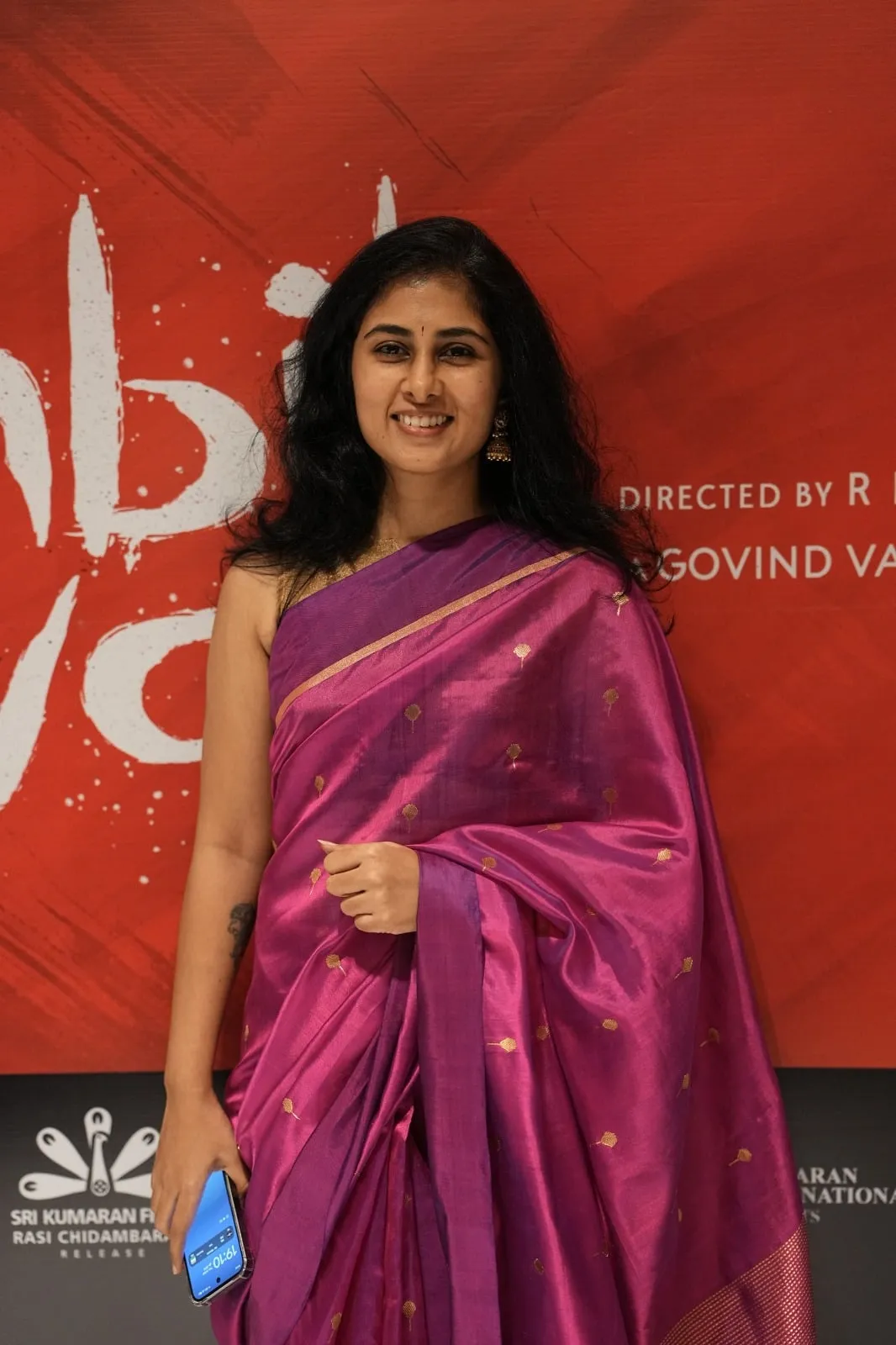 Producer Abinaya Selvam at the Anbil Avan thanksgiving event