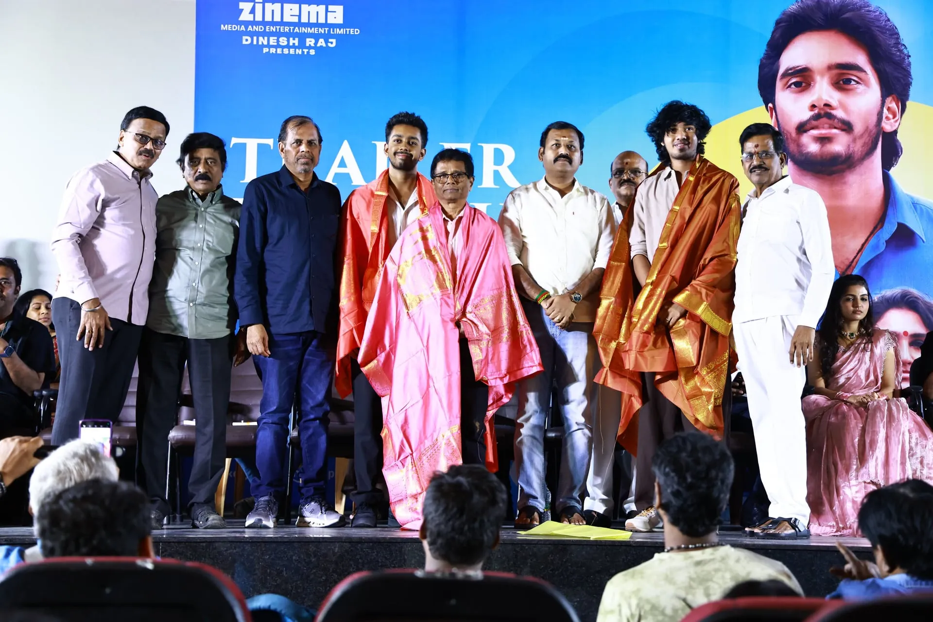 The Love Oh Love team on stage at the launch, where the cast and crew were felicitated.