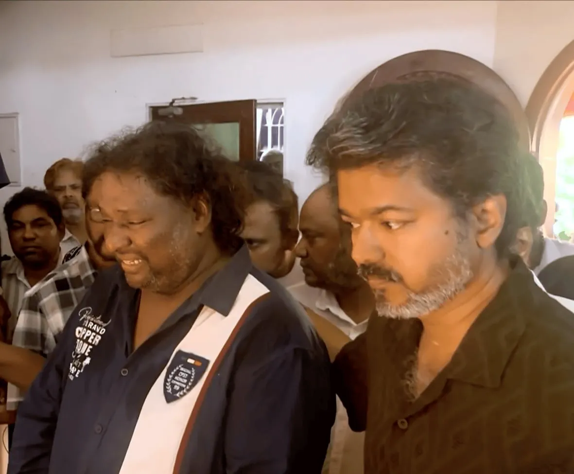 Vijay at Deva's residence in Chennai.